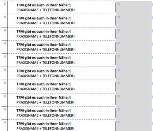 TFM Poster - Adress-Streifen zum selbst basteln